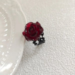 Load image into Gallery viewer, Retro Goth Style Red Rose Opening Rings for Women Punk Personality Crystal Flower Hollow Finger Ring Hip Hop Rock Party Jewelry