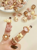 Load image into Gallery viewer, 10PCS New Girls Cartoon Aniamls Flowers Small Elastic Hair Bands Children Cute Lovely Hair Tie Rubber Bands Kid Hair Accessories