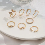 Load image into Gallery viewer, 8pcs/set Stainless Steel Rings New Trendy Simpler Geometric Fashion Vintage Fine Adjustable Open Rings for Women Jewelry Wedding