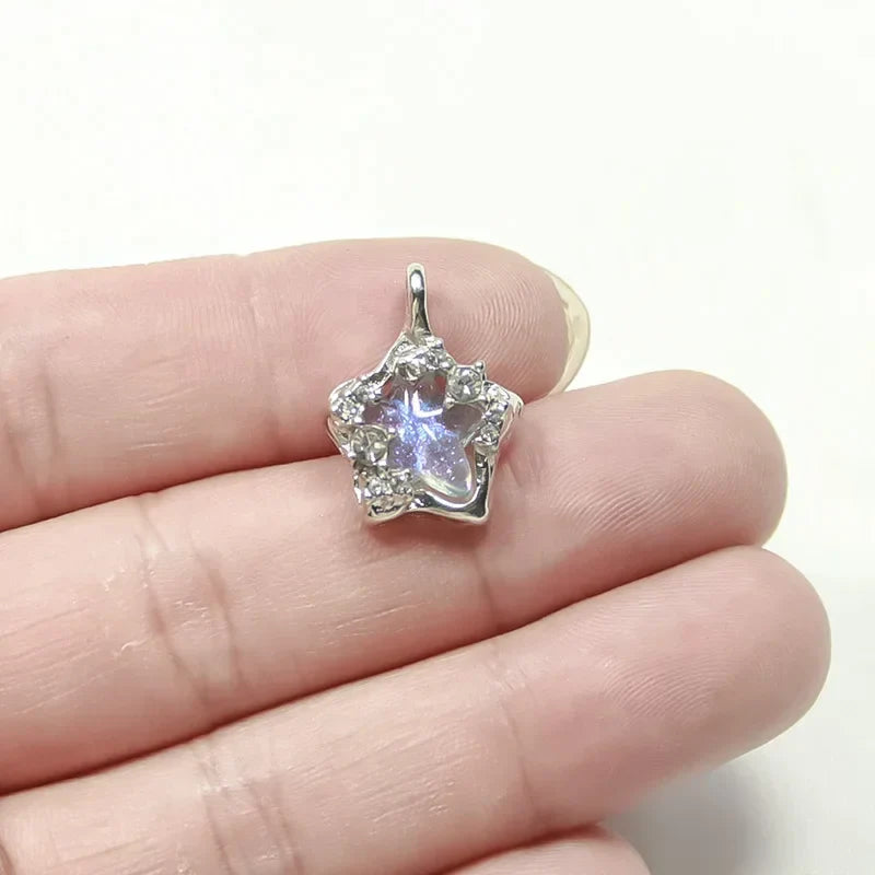 WZNB 10Pcs Crystal Stars Charms Pentagram Pendant for Jewelry Making Handmade Earring Bracelet Necklaces Diy Accessories