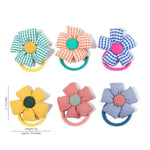 Load image into Gallery viewer, 2Pcs/lot Lovley Flower Ponytail Elastic Hair Bands for Girl Children Hair Ties Cartoon Kids Hair Accessories Baby Headwear