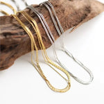 Load image into Gallery viewer, ANENJERY 316L Stainless Steel Multi Layer Snake Bone Chain Necklace for Women Simple Hip Pop Necklace Jewelry wholesale
