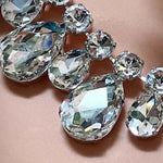 Load image into Gallery viewer, Stonefans Fashion Teardrop Necklace Set for Women Rhinestone Crystal Adjustable Statement Wedding Necklace and Earrings Set Gift