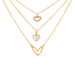Load image into Gallery viewer, Crystal Zircon Heart Charm Layered Pendant Necklace Set for Women Charms Fashion Square Rhinestone Female Vintage Jewelry Gifts