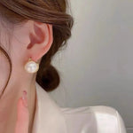 Load image into Gallery viewer, Luxury Pearl Earrings Creative White Half Ball Design Small Simple New Jewelry Earings For Women