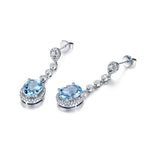 Load image into Gallery viewer, Natural Aquamarine Drop Earrings for Women Sterling Silver 925 Timeless Design Delicate Female Jewelry Wedding Luxury Earrings