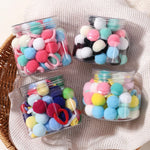 Load image into Gallery viewer, 20pcs Kids Elastic Hair Bands Girls Plush Ball Rubber Band For Children Sweets Scrunchie Hair Ties Clip Baby Hair Accessories