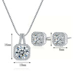 Load image into Gallery viewer, Square Cut Moissanite Diamond Jewelry Set 925 Sterling Silver Party Wedding Earrings Necklace For Women Bridal Sets Gift