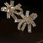 Load image into Gallery viewer, Korean New Fashion Bow Shaped Stud Earring for Women Bling Charm Inlaid Zircon Bowknot Earring Wedding Engagement Jewelry Gifts