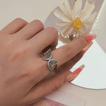 Load image into Gallery viewer, FAMSHIN New Simple Stereoscopic Butterfly Crystal Rings For Women Silver Color Open Adjustable Rings Punk Girls Jewlery Gift