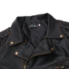 Vintage Motorcycle Multi-zip Jacket With Lapel Pu Leather Multi-pocket Leather Jacket
