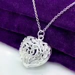 Load image into Gallery viewer, Hot charm 925 sterling Silver necklace earrings Jewelry set for women heart Hollow Fashion Party Christmas Gifts high quality