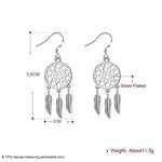Load image into Gallery viewer, Fine cute 925 Sterling Silver fine Dream catcher feathers earrings for woman fashion designer party wedding Jewelry gifts