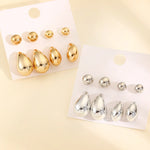 Load image into Gallery viewer, 8Pcs/set Vintage Water Droplet Hoop Earrings Set for Women Boho Metal Beads Geometric Round Dangle Earrings Trendy Jewelry Gifts