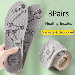 Deodorant Healthy Insoles for Shoes Massage Acupoints Arch Support Plantar Fasciitis Template Insole Men Women Shoe Sole Pads