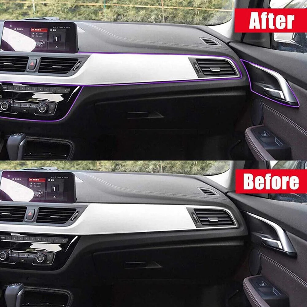 1pc Car Moulding Trims Interior Accessories Purple Silicone 5M Length 5m Car Cover Trim Car-Styling High Quality