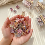 Load image into Gallery viewer, 1/10pcs Baby Girls Crystal Flower Hair Clips Fashion Metal Mini Hair Claw for Women Crab Hairpins Headwear Kids Hair Accessories