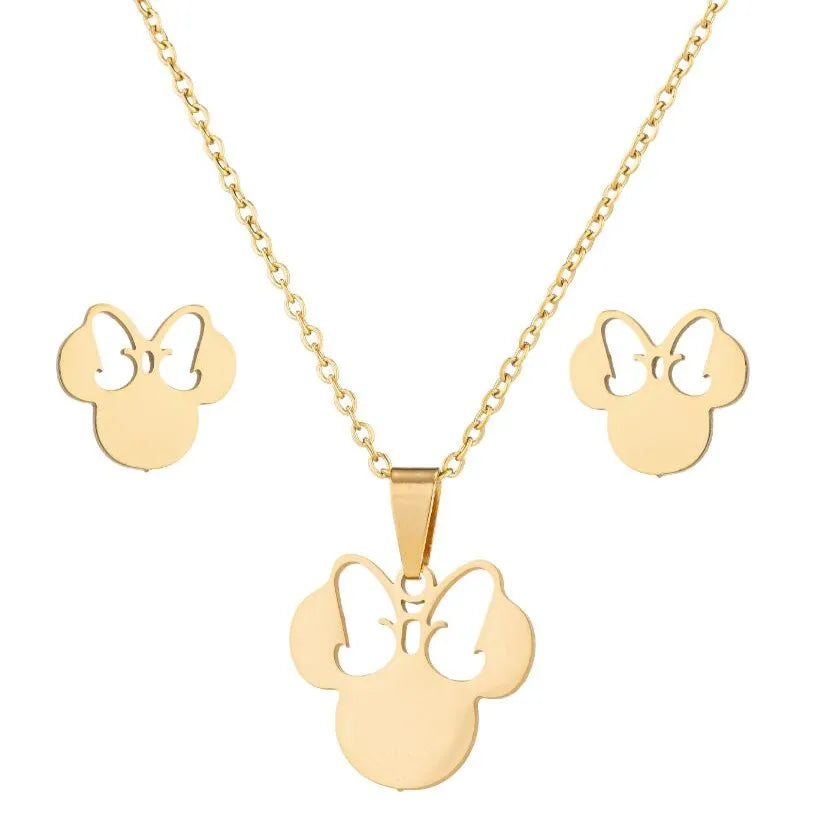 SMJEL Stainless Steel Necklaces for Women Jewelry Mini Animal Rabbit Necklace Heart Beat Dog Paw Print Collier Femme Wholesale