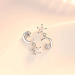 Load image into Gallery viewer, Fanqieliu 925 Silver Needle Crystal Zircon Moon Star Drop Earrings For Woman New Jewelry Fashion FQL23561