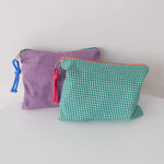 Load image into Gallery viewer, Makeup Storage Bag Fashion Contrast Color Storage Bag Purses Cotton Zipper Pouch Women Plaid Portable Travel Cosmetic Bag