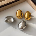 Load image into Gallery viewer, Fashion Jewelry Popular Style Earring Necklace Set Chian Smooth Oval Metal Pendant Necklace For Women Girl Gift Accessories