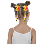 Load image into Gallery viewer, ncmama 2Pcs Ribbon Flower Hair Clips Back To School Hair Accessories Cute Teens Girls Tassel Pendant Hairpin Kids Headwear Gifts