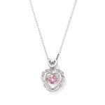 Load image into Gallery viewer, 1PC Pink Heart Pendant Necklace for Women Lovers Rhinestione Clavicle Chain Chocker Female Cute Crystal Moonstone Jewlery Gifts