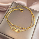 Load image into Gallery viewer, Stainless Steel Bracelets Korean Fashion Infinity Symbol Multi-layer Bead Chain Charms Bracelet For Women Jewelry Girl Kpop Gift