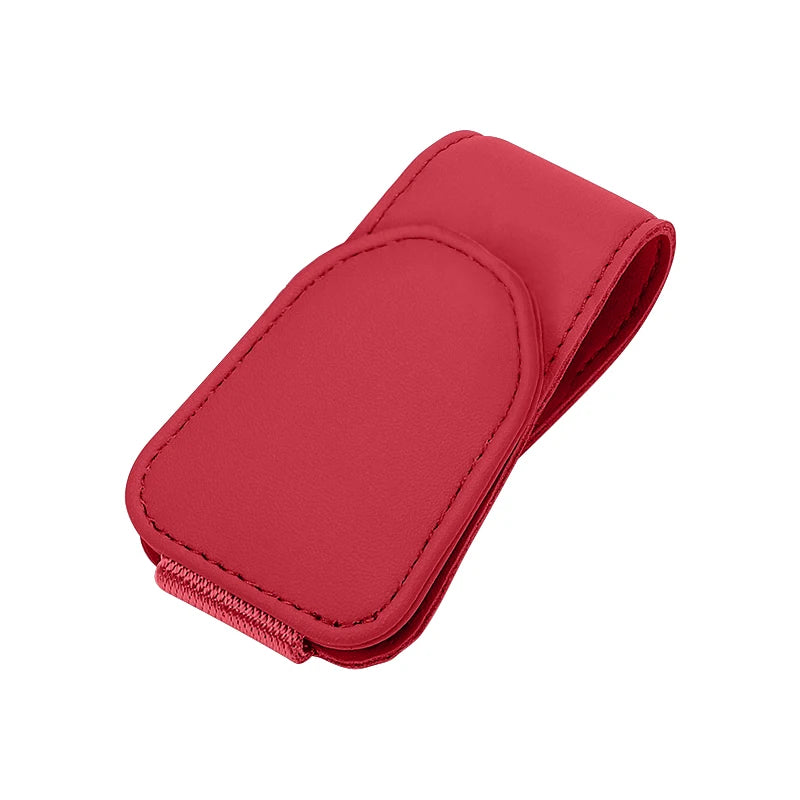 Car Glasses Holder Universal Car Visor Sunglasses Holder Clip Leather Eyeglasses Hanger and Ticket Card Clip Eyeglasses Mount