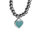 Load image into Gallery viewer, Mewanry Blue Drop Glaze Love Heart Bead Chain Bracelet For Women Girls Korean Fashion Simple Sweet Classic Birthday Jewelry Gift