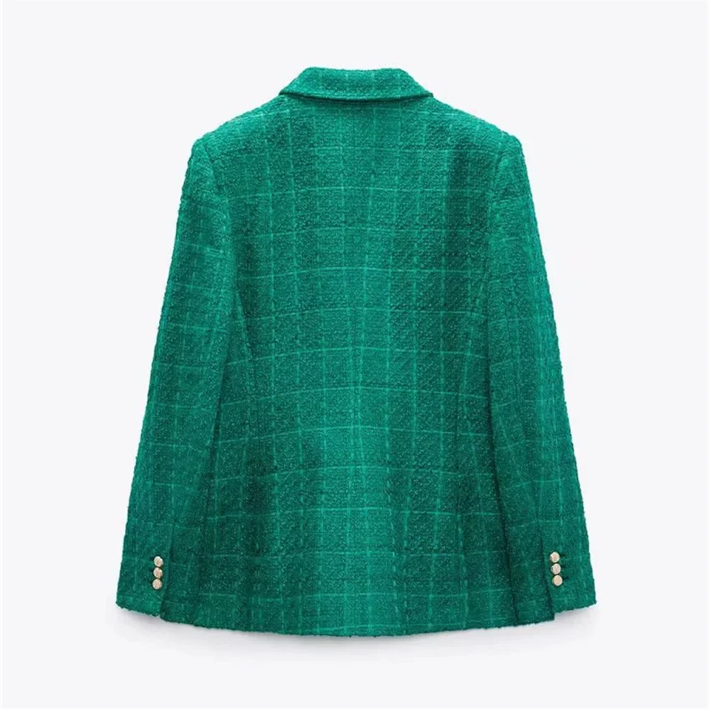 PB&ZA 2023 Autumn/Winter New Casual Fashion Versatile Texture Double Breasted Pockets Casual Blazer