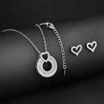 Load image into Gallery viewer, Moonso Trendy Heart Silver Color Cute Jewelry Set for Girl Lovers Love Valentine's Day Gift Jewelry Wholesale E8106-x5665