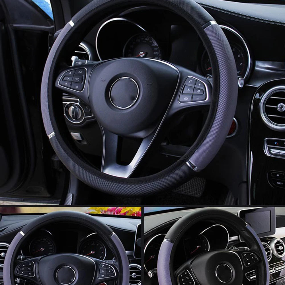38cm Car Steering Wheel Cover Auto Steering Wheel Braid On The Steering Wheel Cover Universal Car Accessories