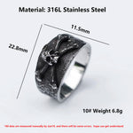 Load image into Gallery viewer, NEW Men's 316L stainless steel rings Vintage Calvarium Skull ring Aegishjalmur punk biker Jewelry Gifts