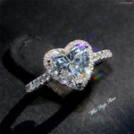 Load image into Gallery viewer, Heart Rings for Women Silver Color Wedding Engagement Bridal Jewelry Cubic Zirconia Stone Elegantj Ewelry Anillo Hombre Кольцо