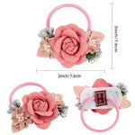 Load image into Gallery viewer, High Elastic Hair Bands Rose Flower Peal Girls Hair Scrunchies Sweet Kids Rubber Bands Ponytail Tie Hair Accessories