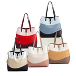 Load image into Gallery viewer, CH Leather Trendy Women's Business Handbag Pure Color Splicing Large Capacity Crossbody Simple Fresh Style Commuter Shoulder Bag