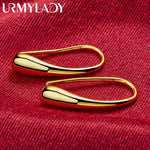 Load image into Gallery viewer, URMYLADY Water Droplets/Raindrops Stud Earrings 24K Gold For Women Lady Fashion Wedding Engagement Charm Jewelry