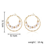 Load image into Gallery viewer, Stainless Steel Hoop Earrings for Women Metal Pearl Earrings Geometric Layer Circle Fashion Earing 2024 Trend Ear Rings New in