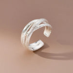 Load image into Gallery viewer, 925 Sterling Silver Frosting Overlapping Rings For Women Wedding Luxury Jewelry Wholesale Jewellery