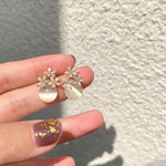 Load image into Gallery viewer, Flower Rhinestones Opal Stud Earrings for Women Small Exquisite Sweet Versatile Advanced Earring Charms Jewelry Gifts Wholesale