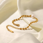Load image into Gallery viewer, Natural Freshwater Pearl Bracelet Necklace Set Stainless Steel PVD Plated 18K Gold Waterproof Jewelry For Women