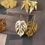 Load image into Gallery viewer, Earrings for Women Leaf Monstera Jewelry Gold Plated Bijouterie Female Leaves Gift Piercing