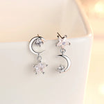 Load image into Gallery viewer, Fanqieliu 925 Silver Needle Crystal Zircon Moon Star Drop Earrings For Woman New Jewelry Fashion FQL23561