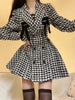 Plaid Vintage Kawaii Dress Women Patchwork Elegant Party Mini Dress Female Korean Fashion Y2k One Piece Dress 2023 Autumn Winter