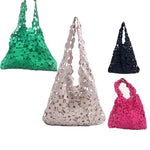 Load image into Gallery viewer, Lace Shoulder Bag 2024 Women Summer Fashion Designer Handbags Ladies Hollow Out Flower Solid Color Composite Crochet Bags
