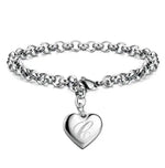 Load image into Gallery viewer, Fine 925 Sterling silver Noble Heart 26 Letteres chain Bracelets for women men Fashion party wedding Accessories Jewelry gifts