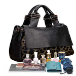 Load image into Gallery viewer, Genuine Leather Tote Handbags for Women, Leopard Shaped Cow Skin Office Bag with Long Strap, Luxury Crossbody Shoulder Bags