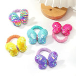 Load image into Gallery viewer, 2Pcs/lot Lovley Flower Ponytail Elastic Hair Bands for Girl Children Hair Ties Cartoon Kids Hair Accessories Baby Headwear