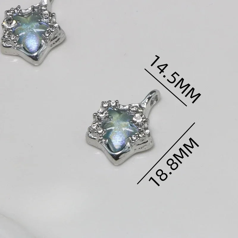 WZNB 10Pcs Crystal Stars Charms Pentagram Pendant for Jewelry Making Handmade Earring Bracelet Necklaces Diy Accessories